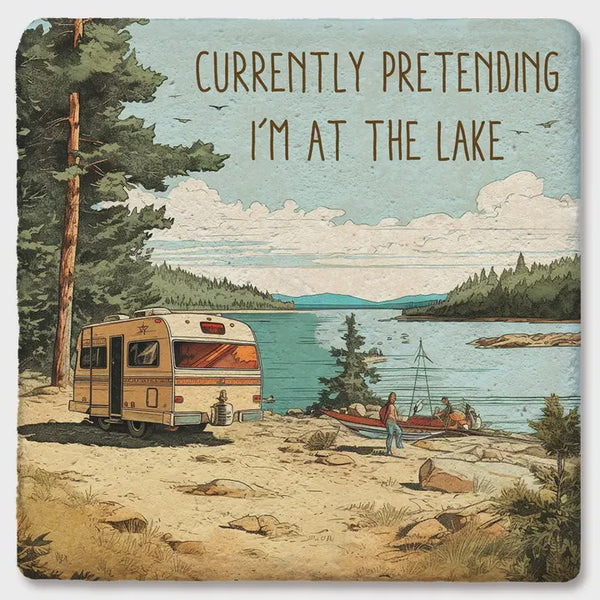 Lake Vacation Life Ceramic Coaster
