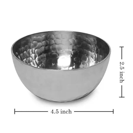 4.25" Hammered Silver Small Bowl