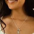 Cross and Pearl Dangle Sterling Silver Necklace