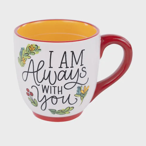 I Am Always with You Red Bird Wreath Mug