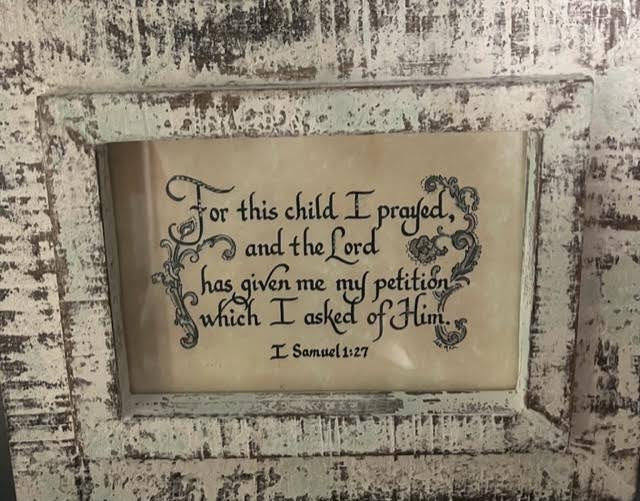 "For this Child I Prayed" Calligraphy