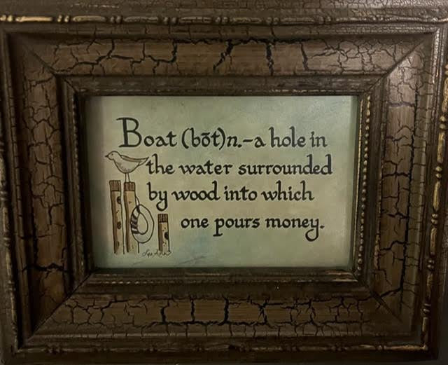 "Boat" Definition Framed Quote