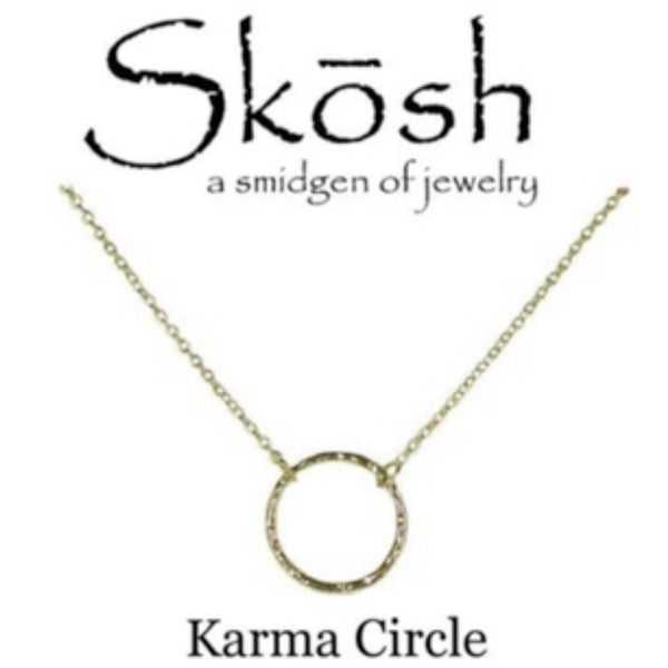 Large Karma Circle Necklace Sterling Gold Or Silver