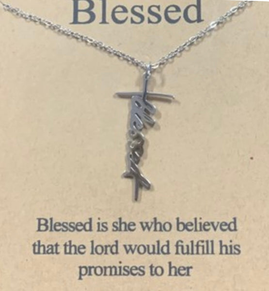 Blessed Cross Necklace Sterling Silver