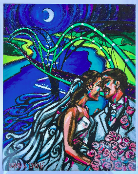 #80 Memphis Moonstruck Bride Groom Print David Lynch