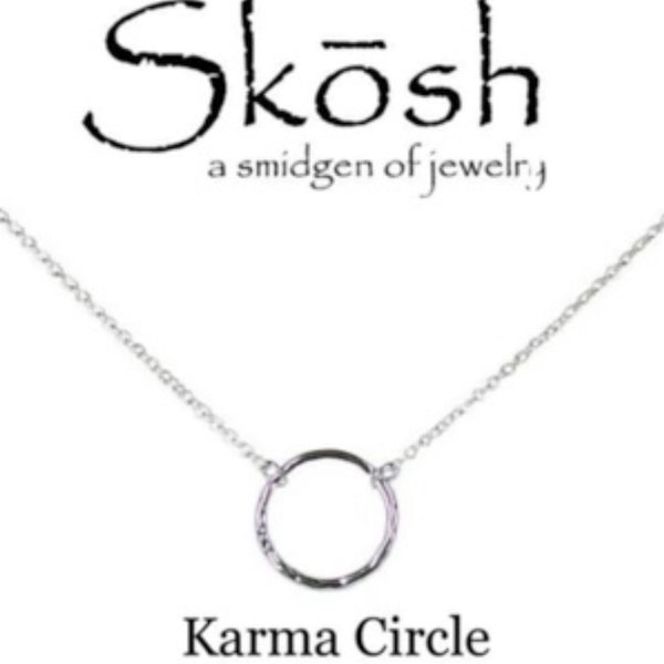 Large Karma Circle Necklace Sterling Gold Or Silver