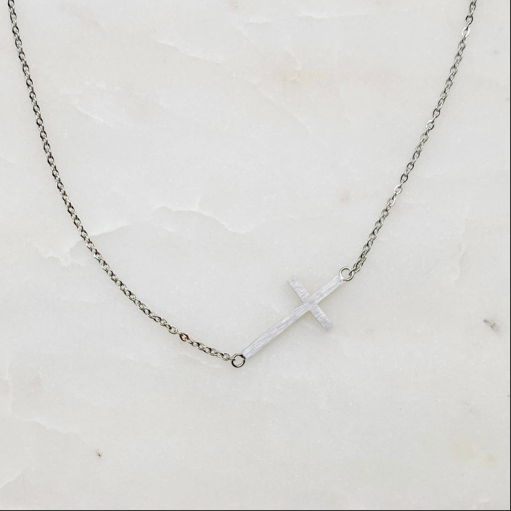 Kayla Sideways Cross Necklace