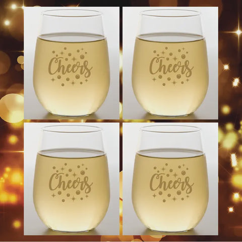 Cheers Gold Shatterproof Wine Glasses