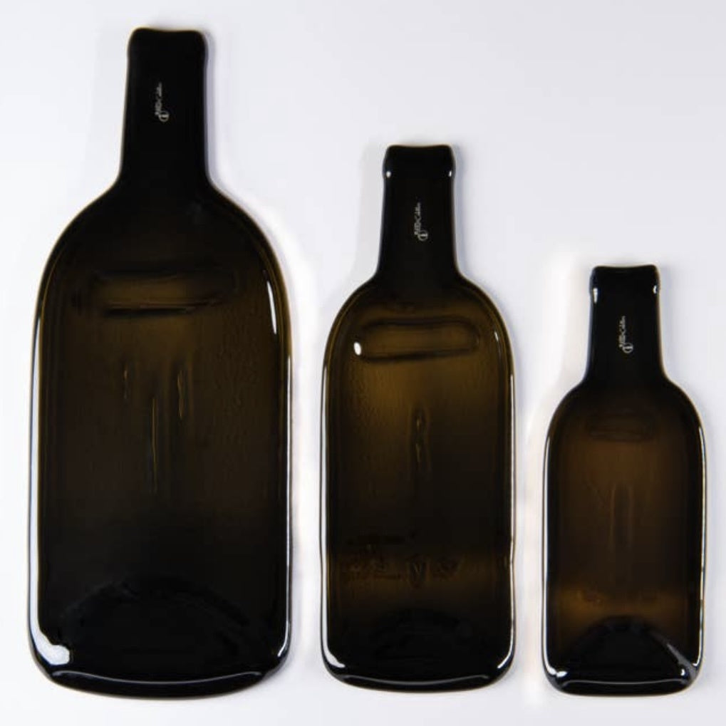 Wine Bottle Plate Brown Flat