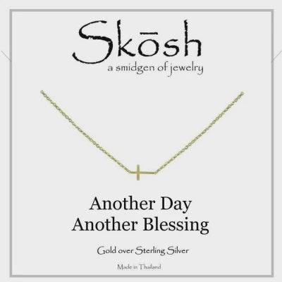 Tiny Sterling Silver Sideways Cross In Gold Or Silver