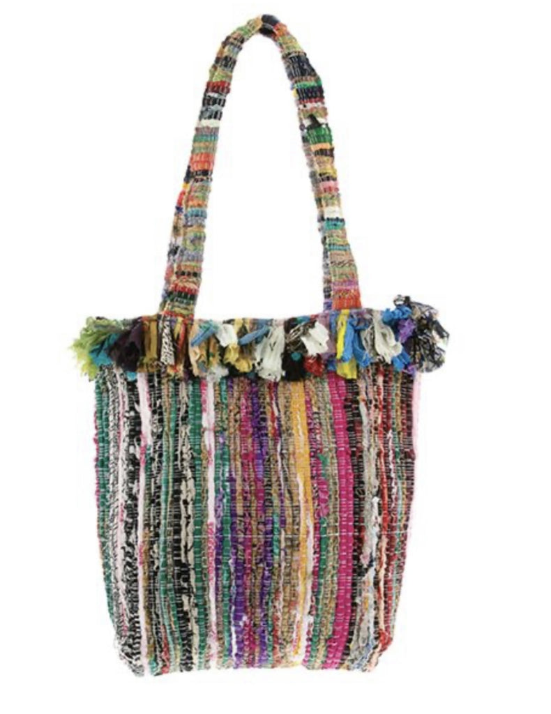 Hand Braided Tote Bag w/ Fringe