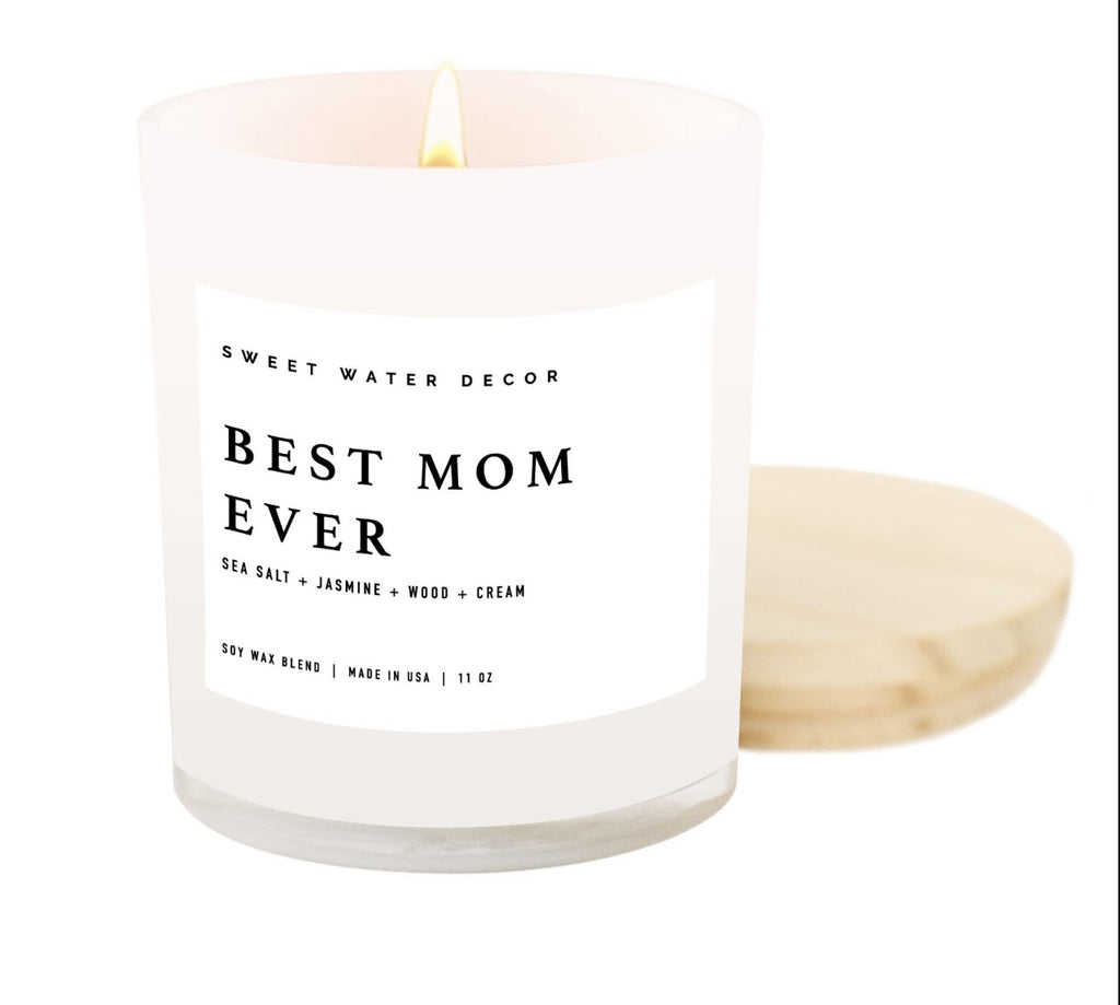 Best Mom Ever Candle Lt pink 11 Oz