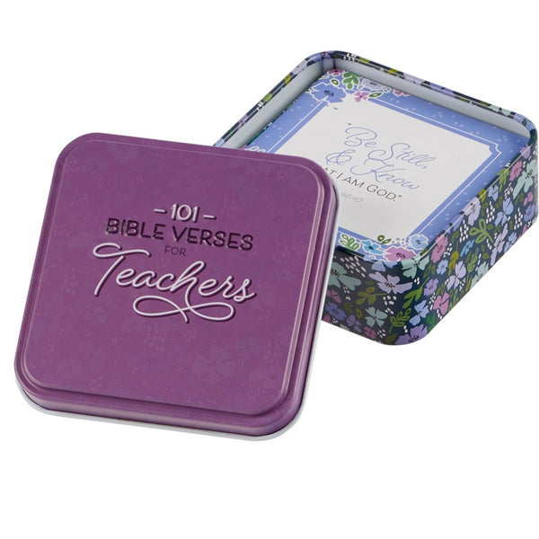 Bible Verses for Teachers in Decorative Tin