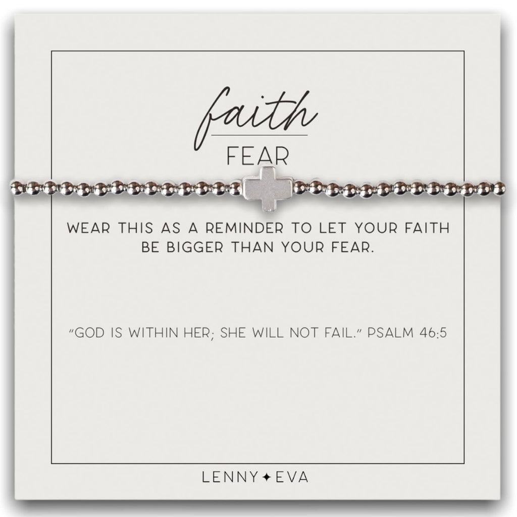 Faith Over Fear Cross Bracelet Gold or Silver