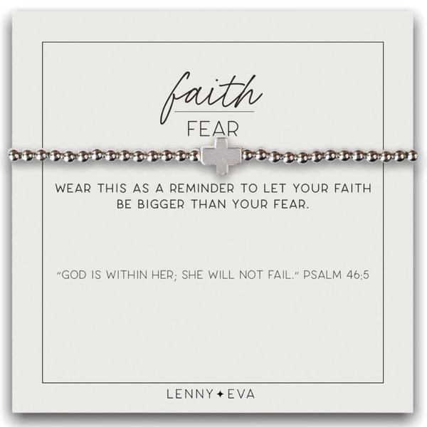 Faith Over Fear Cross Bracelet Gold or Silver