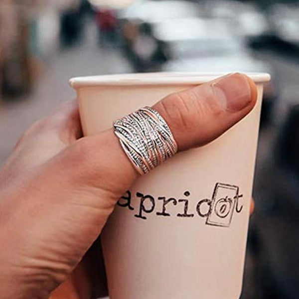 Wide Ring- 2 Toned Twisted in Gold & Silver/ Rose Gold & Silver/ & Solid Silver