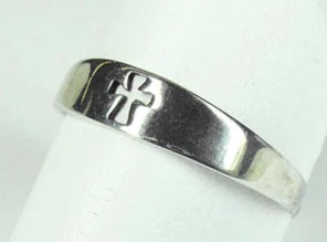 Ring Sterling Cross Cut Out Narrow Width