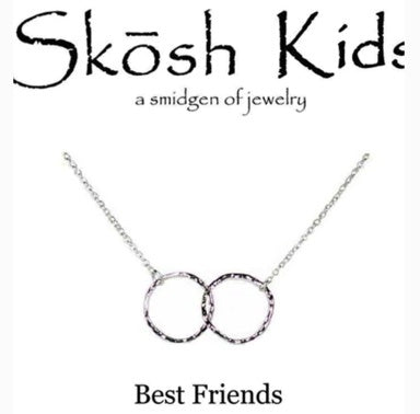 Kids Best Friends Necklace 2 Interlocking Circles Sterling Silver