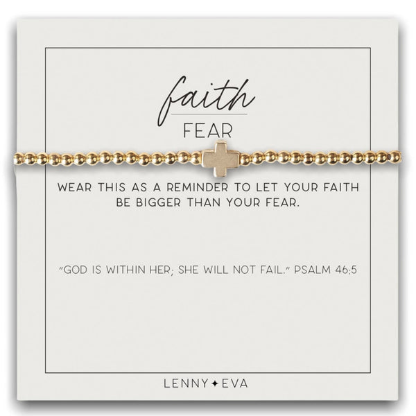 Faith Over Fear Cross Bracelet Gold or Silver