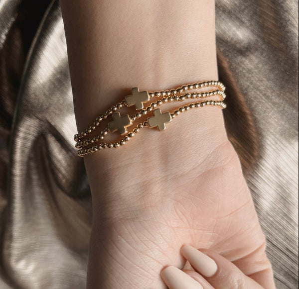 Faith Over Fear Cross Bracelet Gold or Silver