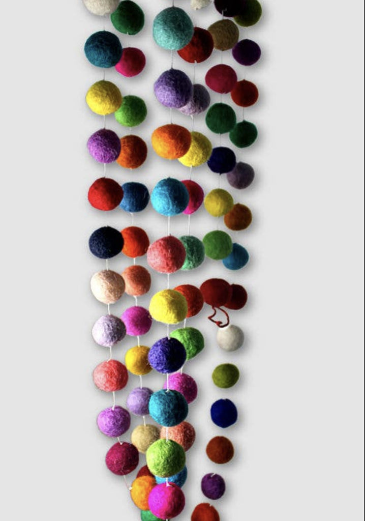 Felt Ball Hanging Curtains
