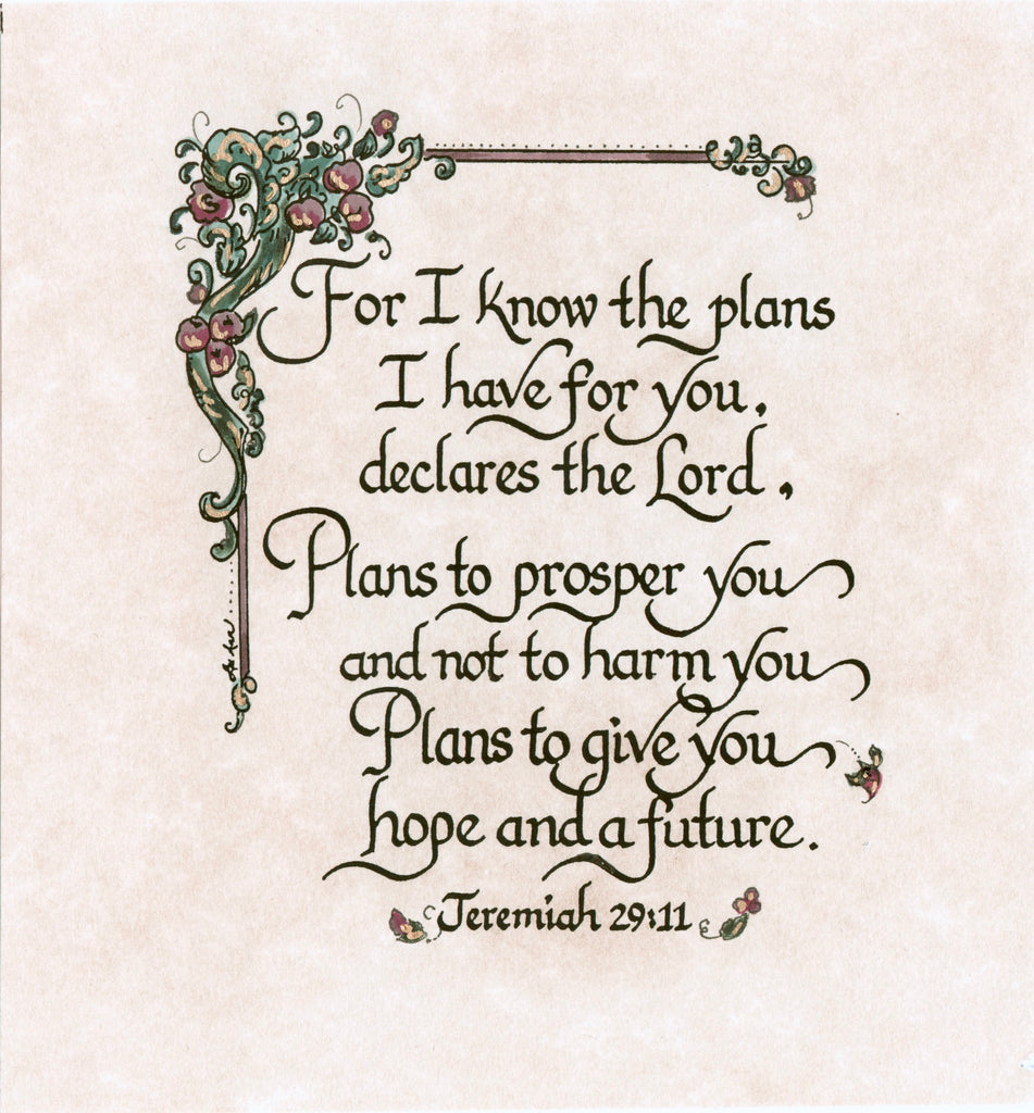 Marble Coaster Plaque For I know the plans Calligraphy w/ easel Jer 29:11