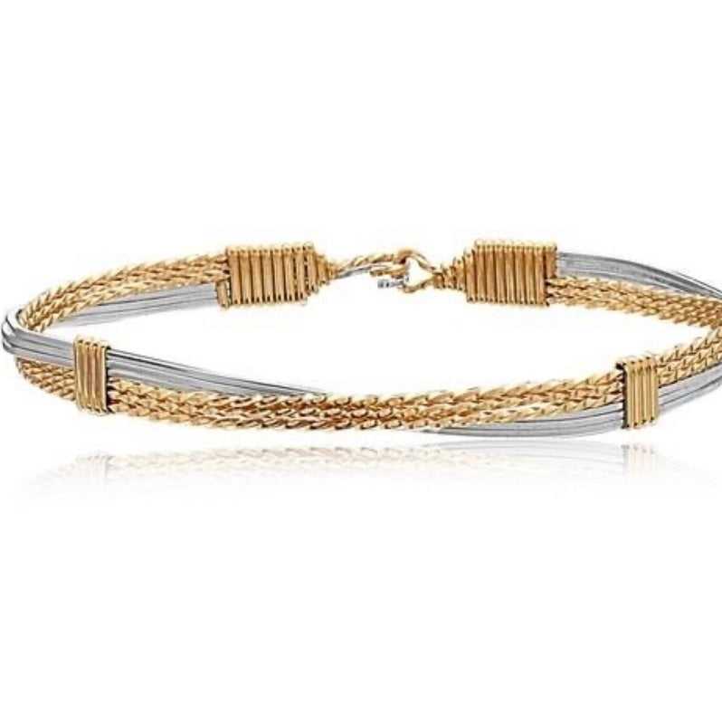 Three Times the Love Silver w/ Gold Wraps Ronaldo Bracelet