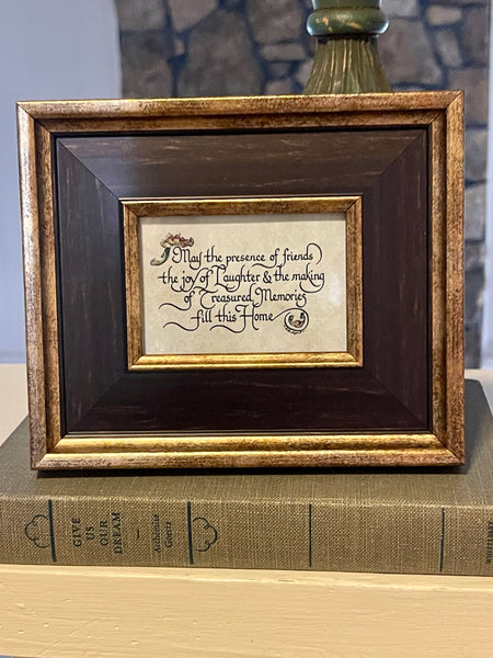 "May the presence of friends... fill this home." framed Home Blessing