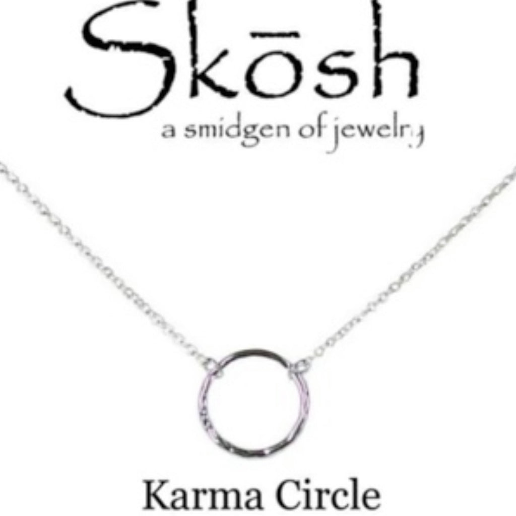 Large Karma Circle Necklace Sterling Gold Or Silver