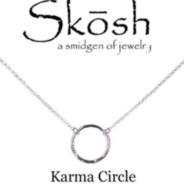 Large Karma Circle Necklace Sterling Gold Or Silver