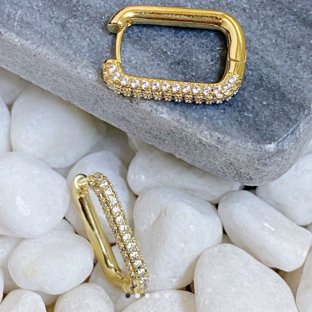 So Chic Hoop Gold CZ Earrings