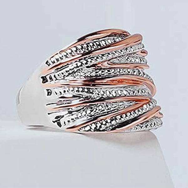 Wide Ring- 2 Toned Twisted in Gold & Silver/ Rose Gold & Silver/ & Solid Silver