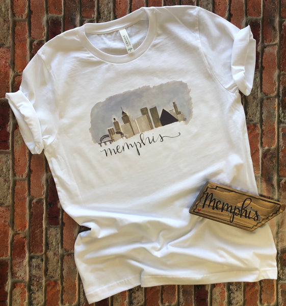 Memphis Skyline T-Shirt Lindy Tate LS