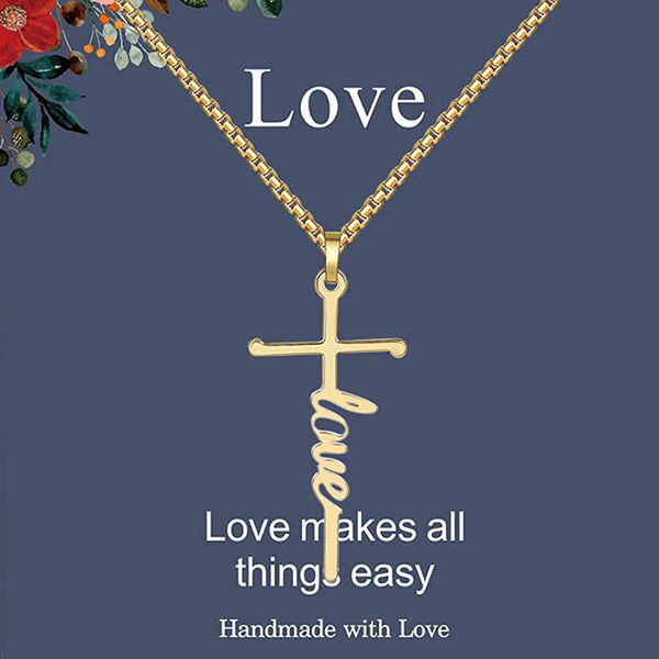 Cross Sterling Necklace w/ Affirmation