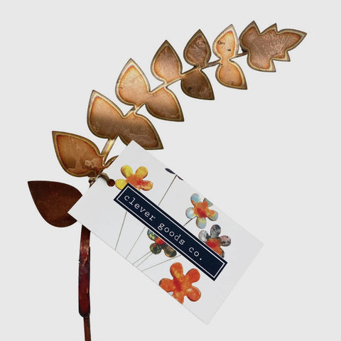 Copper Fern Garden Stake Medium Teardrop