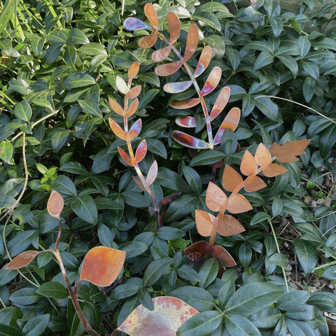 Natural Copper Fern Garden Stake Pointy
