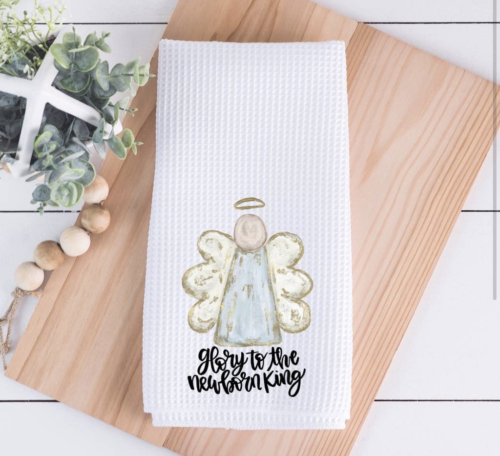 Angel Glory Christmas Tea Towel