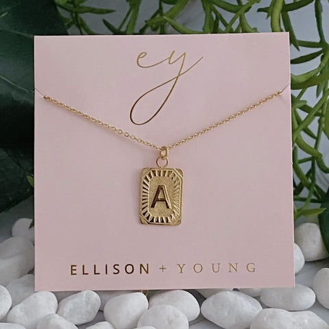 Art Deco Initial Necklace