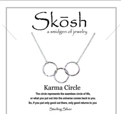 Karma Necklace 3 Interlock Circles Sterling