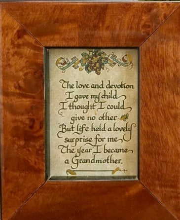 "Grandmother Love and Devotion" Calligraphy Mini