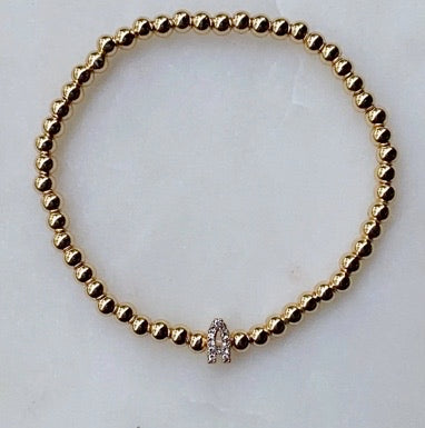 Darcy Gold & Crystal Initial Bracelet