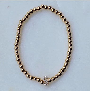 Darcy Gold & Crystal Initial Bracelet