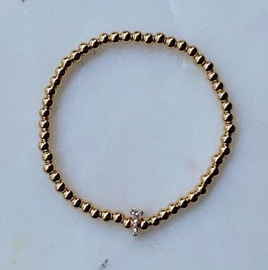 Darcy Gold & Crystal Initial Bracelet