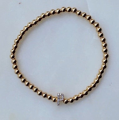 Darcy Gold & Crystal Initial Bracelet