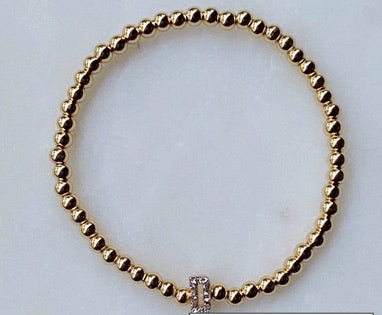 Darcy Gold & Crystal Initial Bracelet