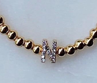 Darcy Gold & Crystal Initial Bracelet