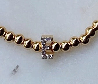 Darcy Gold & Crystal Initial Bracelet