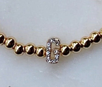 Darcy Gold & Crystal Initial Bracelet