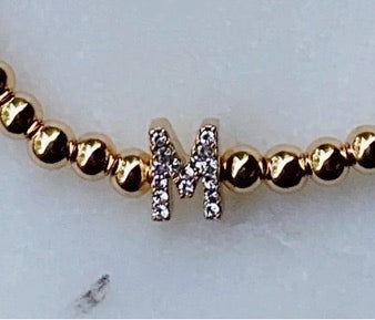 Darcy Gold & Crystal Initial Bracelet