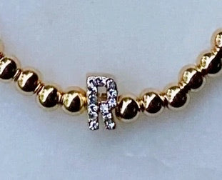 Darcy Gold & Crystal Initial Bracelet